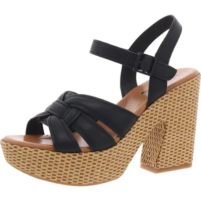 Korks Dee Womens Buckle Block Heels In Black