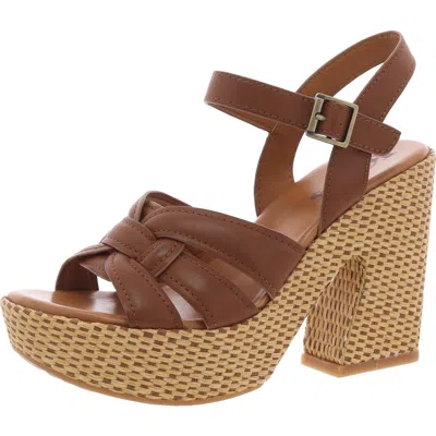 Korks Dee Womens Buckle Block Heels In Brown