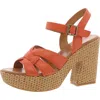 Korks Dee Womens Buckle Block Heels In Orange
