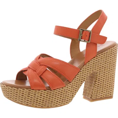Korks Dee Womens Buckle Block Heels In Orange