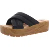 Korks Faithe Womens Criss-cross Manmade Wedge Sandals In Black