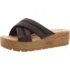 Korks Faithe Womens Criss-cross Manmade Wedge Sandals In Brown