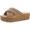 Korks Faithe Womens Criss-cross Manmade Wedge Sandals In White