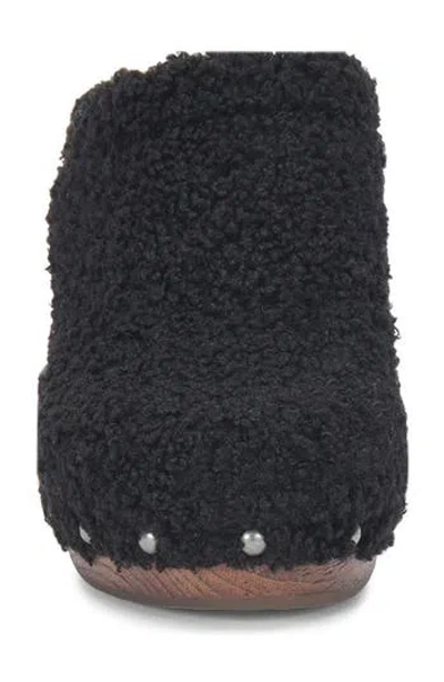 Korks Footwear Faux Fur Teddy Clog In Black