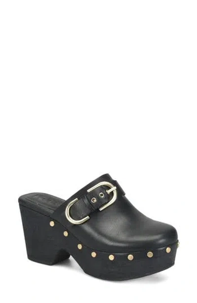 Korks Lacey Platform Clog In Black/ Gold
