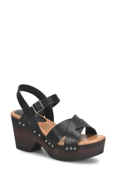 Korks Leda Ankle Strap Platform Sandal In Black