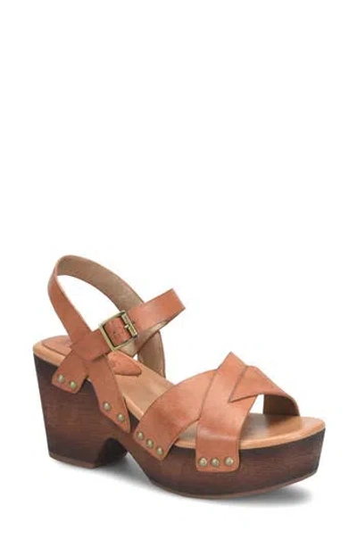 Korks Leda Ankle Strap Platform Sandal In Brown