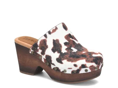 Korks Linden Clog In Cow Print