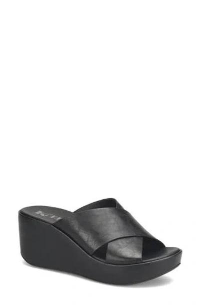 Korks Madera Wedge Sandal In Black