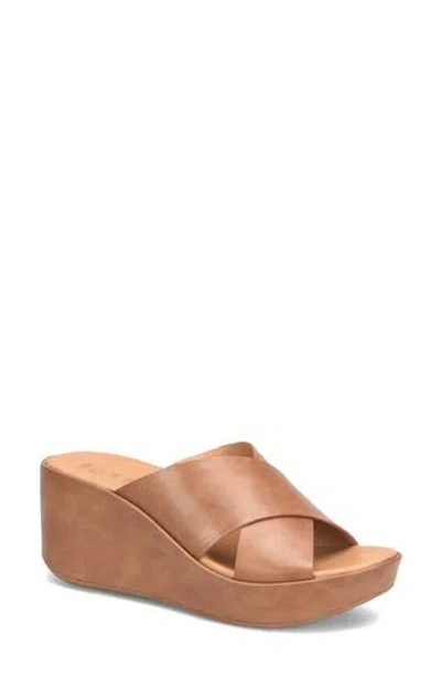 Korks Madera Wedge Sandal In Tan