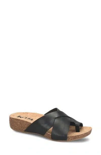 Korks Micha Toe Post Sandal In Black