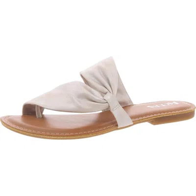 Korks Rachelle Womens Mixed Media Faux Leather Slide Sandals In Silver