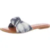 Korks Soleil Womens Bow Satin Slide Sandals In Blue