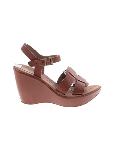 Pre-owned Korks Wedges In Brown