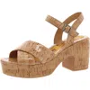 Korks Womens Buckle Cork Platform Heels In Multi