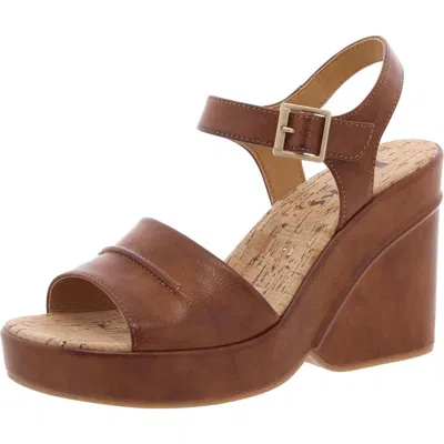 Korks Womens Buckle Cork Wedge Heels In Multi