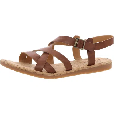 Korks Womens Buckle Faux Leather Strappy Sandals In Multi