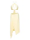 Korobeynikov Chocker-embellishment Asymmetrical Dress In Yellow