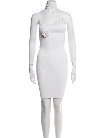 Pre-owned Korobeynikov Halterneck Mini Dress In White