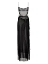 Korobeynikov Mesh Cowl-neck Maxi Dress In Black