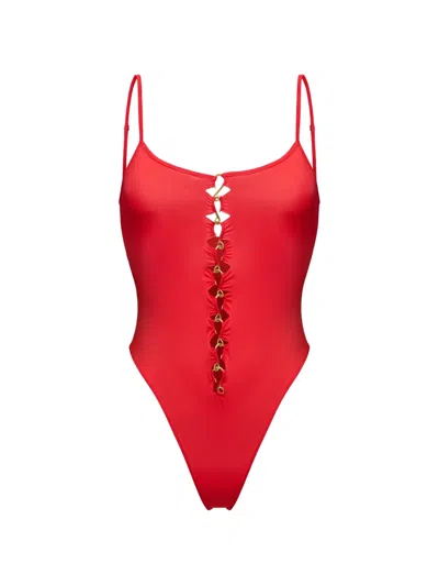 Korobeynikov Pierced-detail Bodysuit In Red