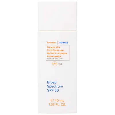 Korres Mineral Milk Fluid Sunscreen Spf 50 40ml In Transparent