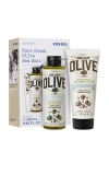 Korres Olive Oil Sea Salt Shower Gel & Body Milk Set In Multi