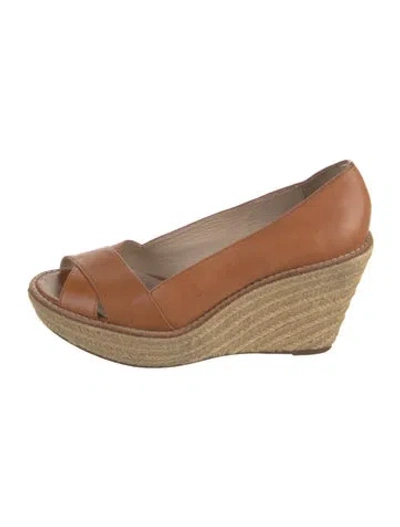 Pre-owned Kors By Michael Kors Leather Espadrilles In Brown