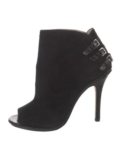 Pre-owned Kors By Michael Kors Suede Leather Trim Embellishment Boots In Black