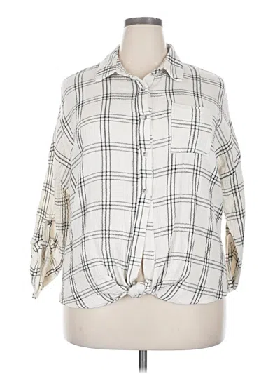 Pre-owned Korye 3/4 Sleeve Button Down Shirt In Ivory