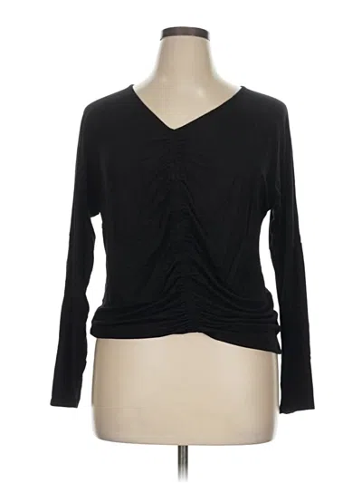 Pre-owned Korye Long Sleeve Top Black V-neck Tops