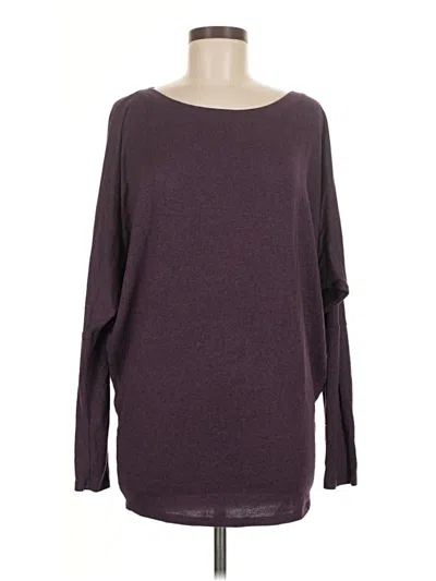 Pre-owned Korye Long Sleeve Top Burgundy Boatneck Tops