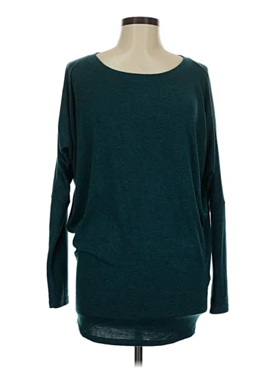Pre-owned Korye Long Sleeve Top Teal Boatneck Tops