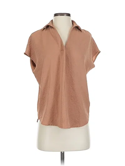 Pre-owned Korye Short Sleeve Blouse In Brown