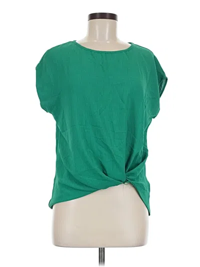 Pre-owned Korye Short Sleeve Top Green Crew Neck Tops