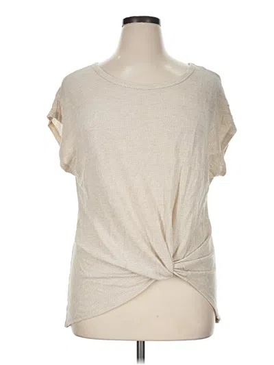Pre-owned Korye Short Sleeve Top Tan Cowl Neck Tops
