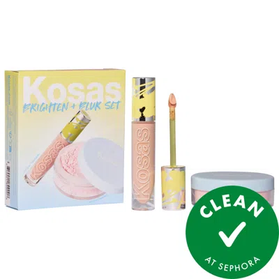 Kosas Brighten & Blur Set - Color Corrector + Loose Setting Powder Face Set Illusion
