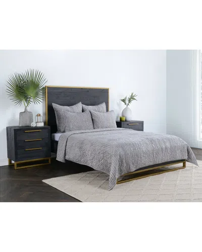 Kosas Home Dimitry Velvet Quilt In Gray