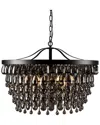 Kosas Home Larkin 7-light Iron And Crystal Chandelier In Black