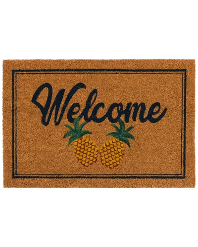 Kosas Home Pineapples Coir Doormat In Multi