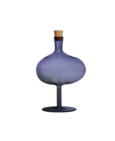 Kosta Boda 11'' Bod Bottle Crystal Glass Vase In Midnight Blue