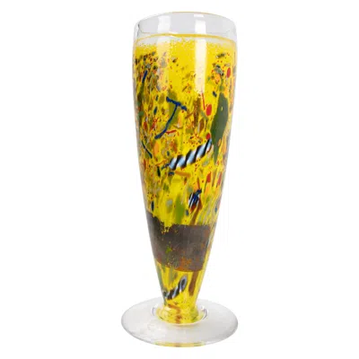 Pre-owned Kosta Boda 1970s Painted Crystal Vase From The Kosta Wedding House In Orange