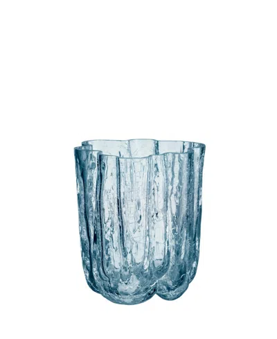 KOSTA BODA 4.8" CIRCULAR CRYSTAL GLASS CRACKLE VASE