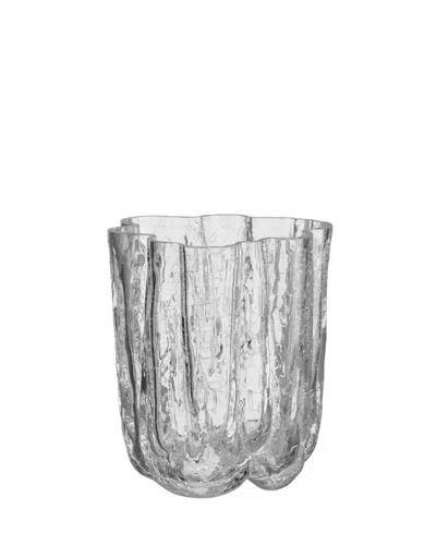 Kosta Boda 4.8" Crackle Crystal Glass Vase In Clear