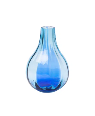 Kosta Boda 5" Iris Crystal Glass Vase In Blue