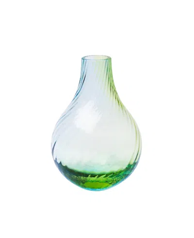 Kosta Boda 5" Iris Crystal Glass Vase In Blue,green