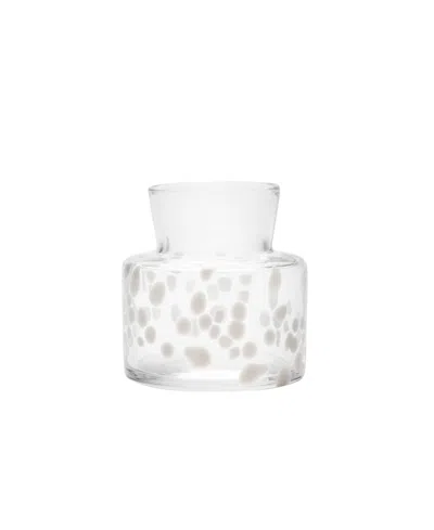Kosta Boda 5" Meadow Small Crystal Glass Vase In Clear,white