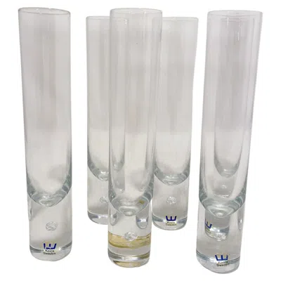 Pre-owned Kosta Boda 6-piece Glass Set  "pipi" Model By Walter Hickman, 70s, Sweden In Gray