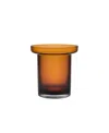 Kosta Boda 8" Limelight Low Crystal Glass Vase In Amber