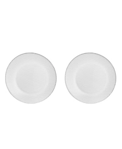 Kosta Boda 8" Limelight Side Crystal Glass Serveware Set Of 2 In Clear